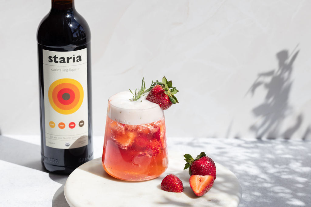 Cranberry Vodka Sour made with Staria cocktail liqueur