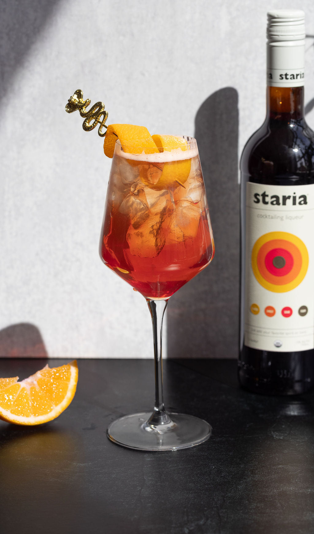 Spiced Apple Sour made with Staria cocktail liqueur