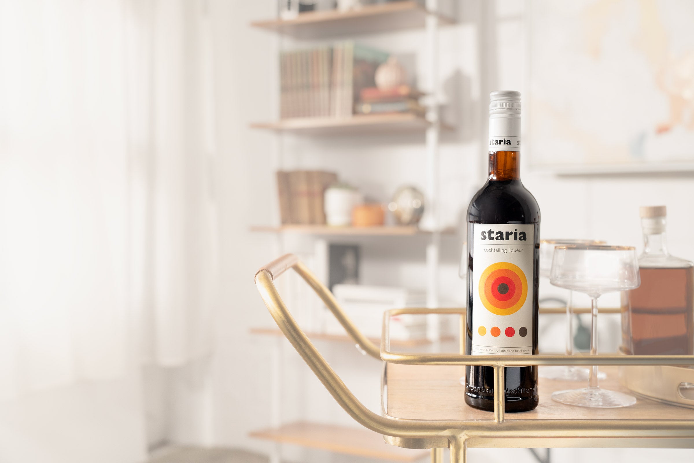 Staria bottle on barcart