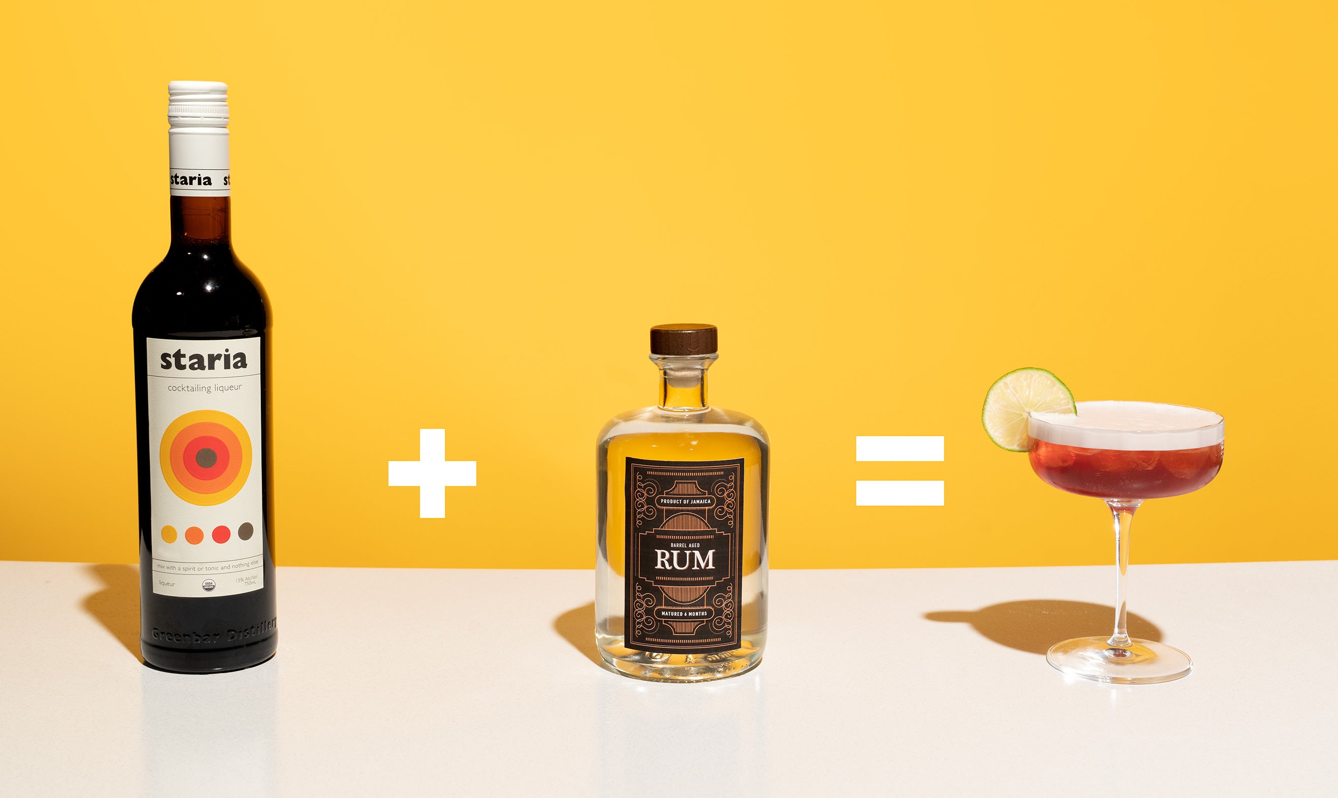daiquiri recipe - bottle - rum - finished drink